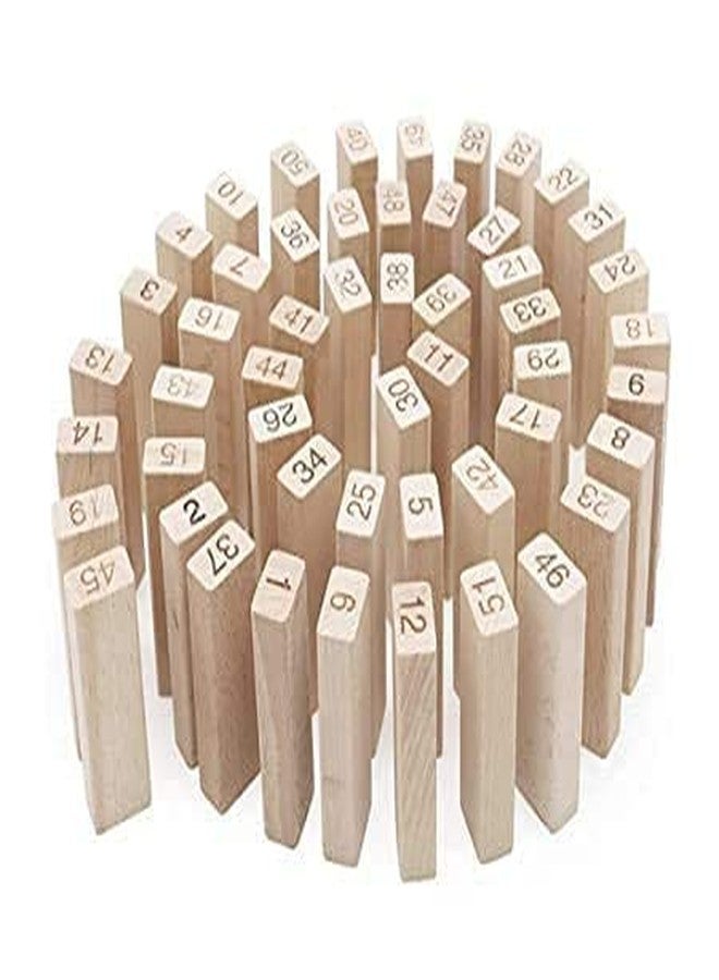 MKY® Wooden Numbered 51 Pieces Building Bricks Block, Perfect Party Fun Balancing Game for Kids Adults Boys Girls 3/4/5+ Years, Wooden Educational Toppling Tumbling Tower Puzzle Toys with Dices - Image 3